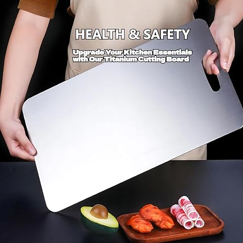 3PCS Titanium Cutting Boards, Stainless Steel Cutting Board, Fruits and Vegetables, Titanium Chopping Board for Kitchen Camping Hiking (Set of 3) 46 * 30CM
