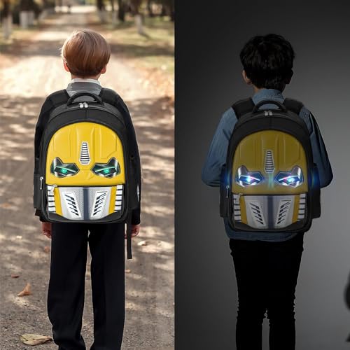 Ybaier Kids Backpack for School, Child Boys Bookbag, Kindergarten Elementary Toddler Bag Gift Ideas (Yellow)