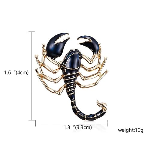 Scorpion Brooch Painting Animal Alloy Insect Enamel Personality Gorgeous Brooch Pin For Women And Men Jewelry Clothes Badge Decor Black