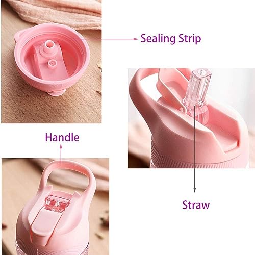 X Spring Water Bottle for Kids - Pink Unicorn Design With Straw and Safety Lock, 400ML Capacity for School Girls