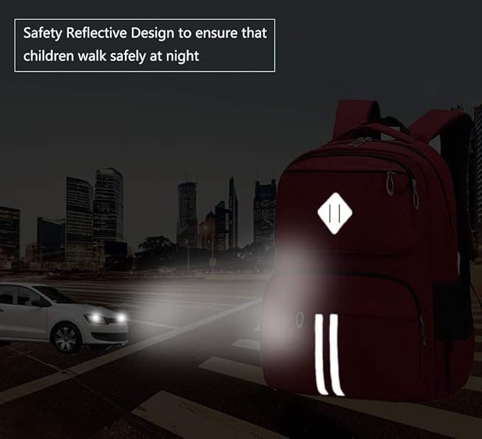 Strayelf School backpacks,Large college bookbag with Reflective Design,Lork business daypack,Anti theft travel backpacks,Middle high school bag for girls,boys,teens,students