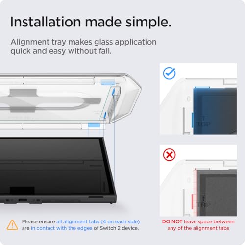 Spigen GLAStR EZ FIT designed for Nintendo Switch 2 (2025) Screen Protector Premium Tempered Glass - 2 Pack