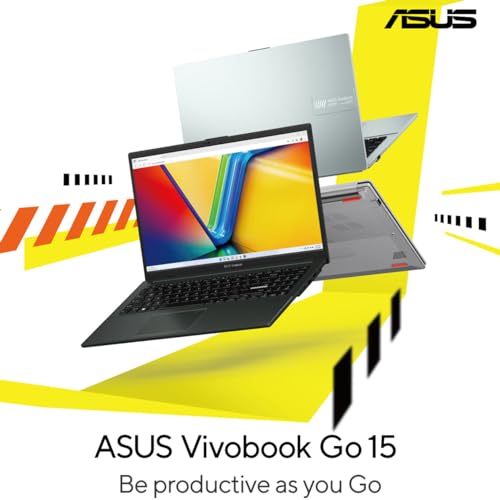 ASUS Vivobook GO 15 E1504GA-NJ084W Cool Silver, Slim Laptop, i3-N305 8GB 256G UFS 2.1 SSD, Intel UMA, WIN11 HOME, 15.6-inch, HD Webcam, Chiclet-Eng-Arb-KB.