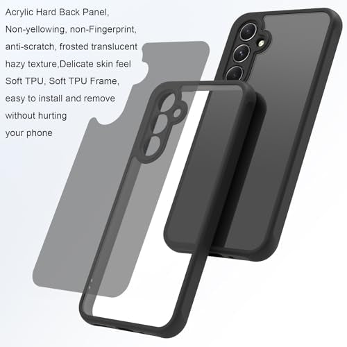 Matte Case for Samsung Galaxy A35 5G,Frosted Translucent Back Phone Cover,Shockproof Drop Protection Cover for Galaxy A35