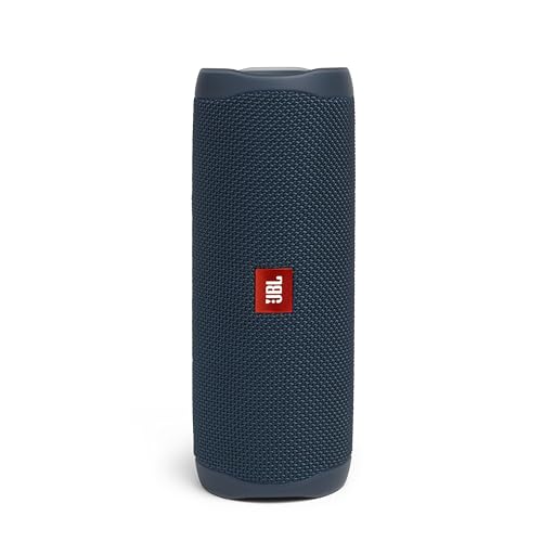 JBL Flip 5 Portable Waterproof Bluetooth Speaker with 12 Hours of Battery, Powerful Sound and Booming Bass, Lightweight, Stand Vertical or Horizontal, JBL Partyboost Compatible - Blue, JBLFLIP5BLU