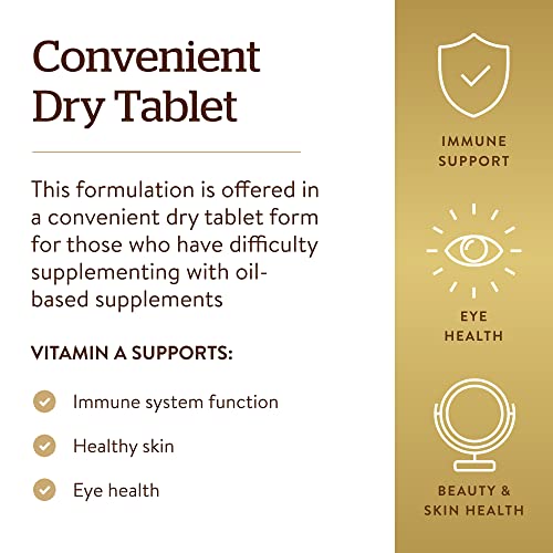 Solgar Dry Vitamin A 1500 Mcg, (5000 Iu) 100 Tablets