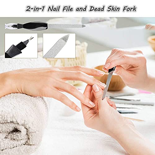 MINKINH Professional Pedicure Kit, 26 in 1 Stainless Steel Foot Care Tools With Foot File and Callus Remover for Men Women Travel