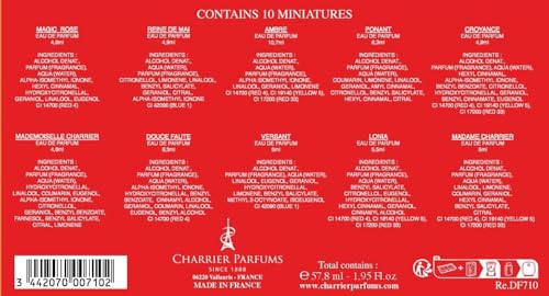 Charrier Parfums - 'Les Parfums de France' 10 Perfumes Gift Set 1.63 fl.oz Multi One Size