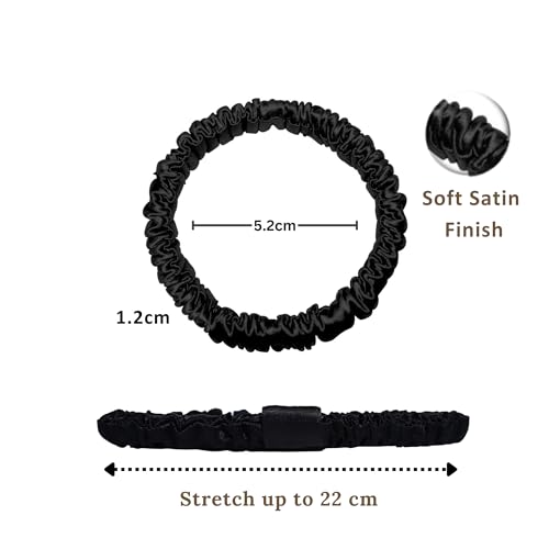 ELAUR Silk Scrunchies Satin for Women Girls | No Frizz No Crease | Soft Hair Accessories| Medium Hair Ties Scrunchy | Black Pink Grey Elastic Hair Band | Pack of 6 Colors (Blush)