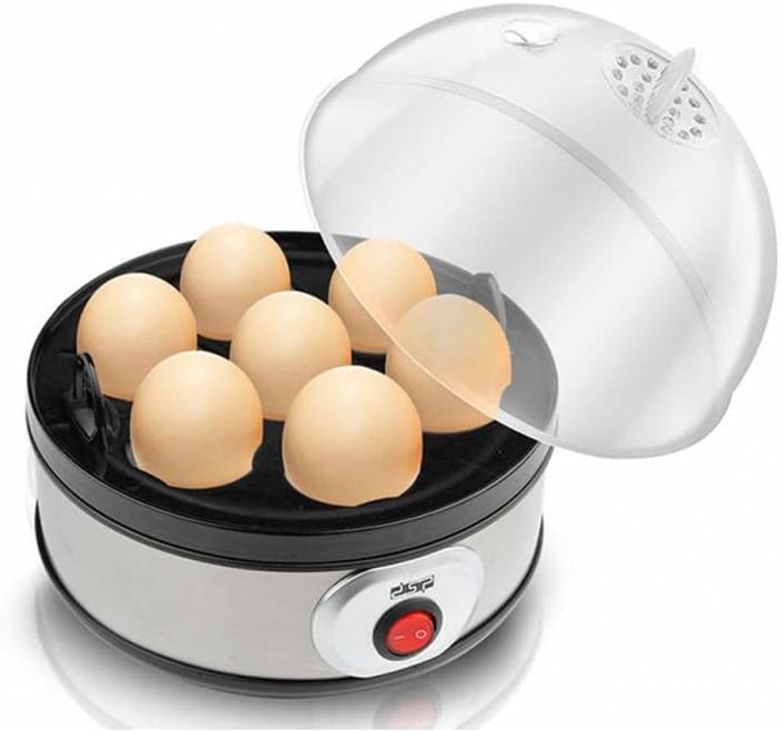 Rapid Egg Cooker 7 Egg Capacity Electric Egg Cooker for Boiled Eggs, Poached Eggs, Scrambled Eggs, or Omelettes with Auto Shut Off Feature - Silver Egg Boiler Electric Egg Cooker Perfect Soft Medium