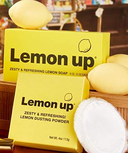 L E M O N Limited Edition Up Dusting Powder 4 Oz! y Scent Talc-Free Body Powder With Soft Puff! Made From Aloe Powder, Kaolin Clay, Jojoba Oil & Shea Butter! Leaves Skin Feeling Fresh, Soft And Dry!