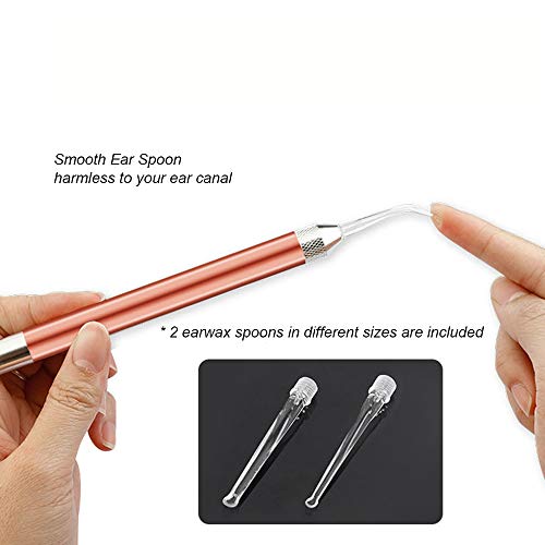 ametoys 2PCS Earwax Removal Ear Pick Set Stainless Steel Earwax Remover Spoon Baby Kids Adult Earpick Ear Picker with LED Light