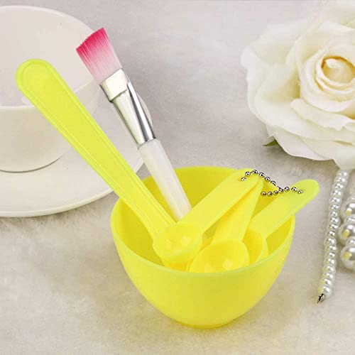 ECVV 4 in 1 DIY Facial Mask Mixing Bowl Brush Spoon Stick Brush Face Care Set Women Facial Beauty Professional Kits Tools (ORANGE)