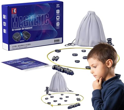 Montchi Chess Set | Magnetic Effect Chess Set Battle Chess,Educational Checkers Game, Portable Chess Board Party Supplies for Family Gathering and Travel
