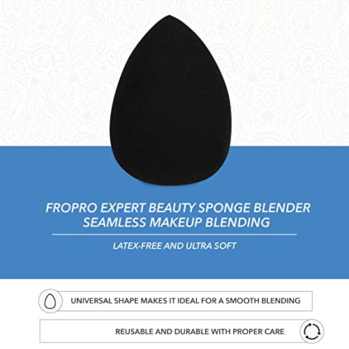 ForPro Professional Collection Expert Beauty Sponge Blender, Premium Makeup Sponge, Latex-Free, 100% Vegan & Cruelty-Free, Black