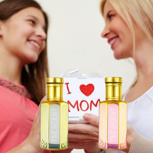 TSZ Scent Pure White Musk Tahara & Musk Cotton Candy Gift Set for Women ??2x12ml Luxury Perfume Oil, Long-Lasting, Hypoallergenic, Alcohol-Free Attar, Travel-Friendly