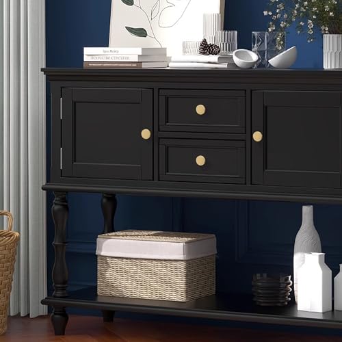 QOGRISUN 10-Pack Solid Brass Cabinet Knobs, 1-5/16-Inch Diameter, Round Gold Dresser Drawer Pulls Handles, Modern Kitchen Hardware, Brushed Brass Finish