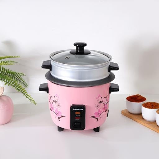 Olsenmark Rice Cooker, 0.6L | 3 In 1
