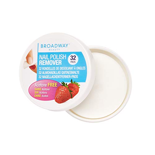 Broadway nail polish remover pads, strawberry scented 36b, 32 Pads ,Pack of 1