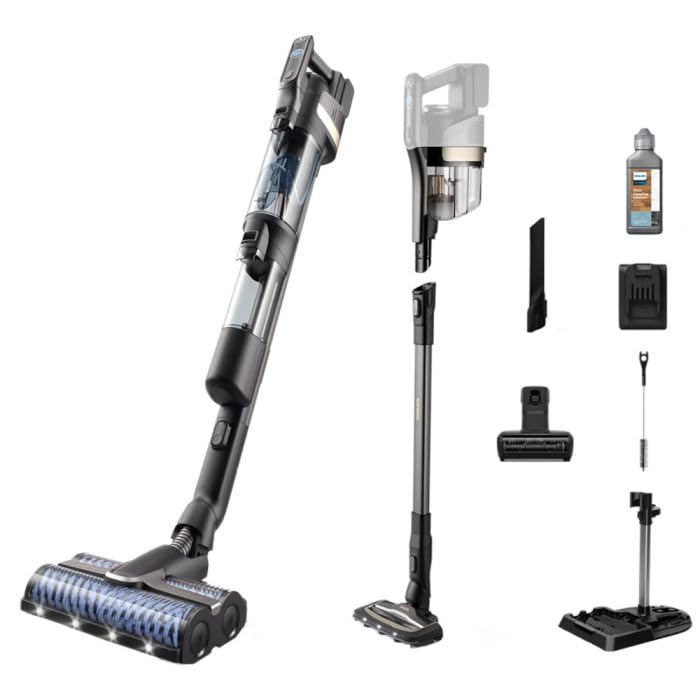 Philips 9000 Series AquaTrio 3-in-1 Cordless Vacuum & Wash, Vacuum and Mop in One Go, Automatic Self-Cleaning, Up to 38 Minutes Runtime Covering 285 m², Crevice Tool and Motorised Turbo Brush