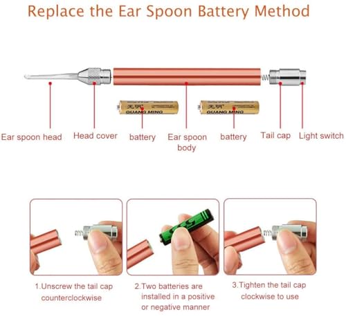 Ear Wax Removal Tools, Ear Pick Cleaner Kit with LED Light, Storage Box, Earwax Spoon Digger/Tweezers & Nose Cleaning Tweezers Clip, Ear Nose Health Care Cleaning Tools for Baby Kids Children Adults