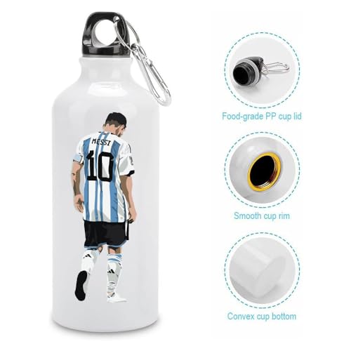 Football Super Hero Messi WaterFlask Bottle - Gift for Sport fans - Aluminum Insulated Sports Water Bottle 700ml (Design 2)