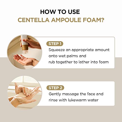 SKIN1004 Madagascar Centella Ampoule Foam, 125mL | Mild and Soothing Face Cleanser with Centella Asiatica Extract | Hydrates and Nourishes Skin | Deep Cleansing Foam