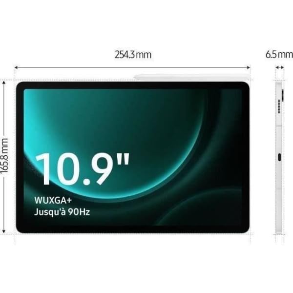 Samsung Galaxy Tab S9 FE Tablet, 10.9 Inches Wifi 128GB, S Pen Included, Long Life Battery, IP 68 Certification, Anthracite, FR Version