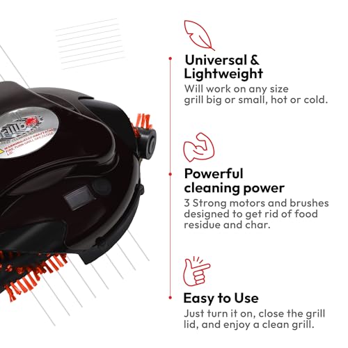 Grillbot Automatic Grill Cleaning Robot, Red Carry Case, Bundle