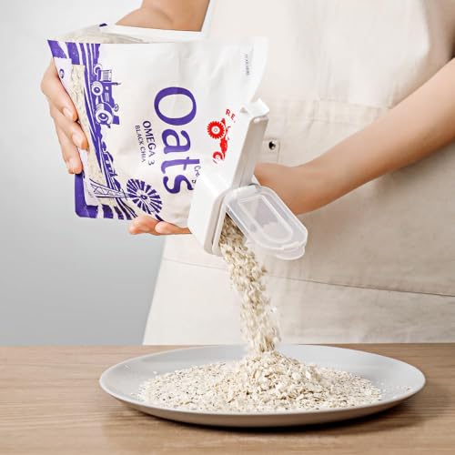 KASTWAVE Food Clip Set of 4, 2 Sizes, Plastic Seal Grip with Pour Spout, Flip-Up Chip Bag Clips for Food, Kitchen and Home, for Flavorings Coffee Snacks