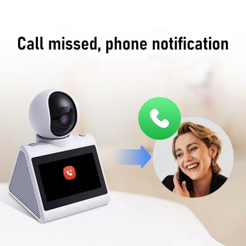 Wisoqu Two Way Video Calling Camera, 2K Indoor Home Security Camera with 4.3inch HD Screen, Pet Dog Smart Audio and Video Camera with AI Voice, Daily Clock Reminder, One Click Video Call