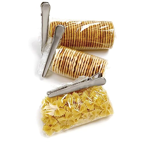 STOBOK 10pcs Stainless Steel Alligator Clip Food Storage Bag Clip Potato Chip Bag Clips Hairdresser Clips Household Food Bag Clamps Bag Sealers Clip Metal Duckbill Multipurpose