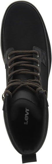 Mens Greyson Heavy Canvas Lace Up Rugged Casual Boot - Black Mono/Gum