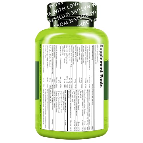 NATURELO Postnatal Multivitamin - Supplement for Breastfeeding Women - Plant-Based Vitamin D, Folate, Gentle Iron - for Nursing Mother, Baby - Post Natal Lactation Support - 180 Vegetarian Capsules