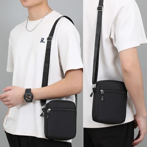 BIGTHREE Men's Handbags Shoulder Bags, Small Bag for Men, Cross Body Bags, Travel Shoulder Bag, Cross Body Phone Bag, Casual Shoulder Bag, with Adjustable Shoulder Strap and Compartment