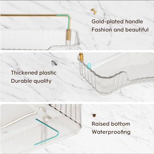 Angju 2-Tier Corner Bathroom Counter Organizer, Bathroom Countertop Perfume Tray and Vanity Organizer, Makeup Cosmetic Storage, Corner Storage Organizers for Bathroom,Dresser,Kitchen (White)