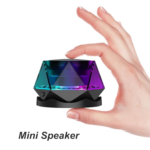 Excefore Magnetic Diamond Bluetooth Speaker, Small Wireless Speaker with Multi RGB Color Light Show, Wireless Small Bluetooth Speaker, Portable Phone Stand for iPhone, Android, TWS Pairing