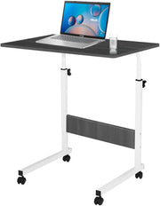 SKY-TOUCH Adjustable Bedside Laptop Table, 60x40cm, Height-Adjustable Rolling Desk with Wooden Tabletop, Black, Multi-Purpose Sofa, Bed, and Coffee Table Cart - Bedside table 60*40cm new
