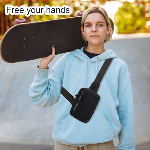 Azonee Sling Bag for Women Men, Small Crossbody Bags Waterproof Nylon Chest Bag with Adjustable Strap Shoulder Bag Sling Backpack Chest Daypack Crossbody Backpack for Travel Sports Running Hiking
