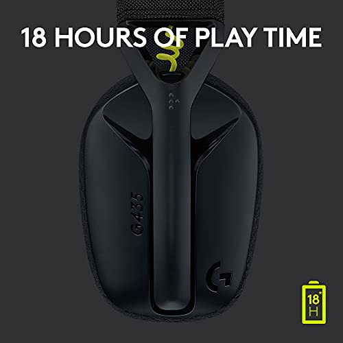 Logitech G435 Lightspeed & Bluetooth Wireless Gaming Headset - Ultra Lightweight 165G Over-Ear Headphones, Built-In Mics, 18H Battery, Compatible With Dolby Atmos, Pc, Ps4, Ps5, Mobile - Black