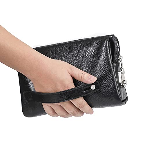 Contacts Genuine Leather Code Lock Clutch Wallet for Men Travel Anti Theft Clutch Bag Wristlet Handbag Organizer
