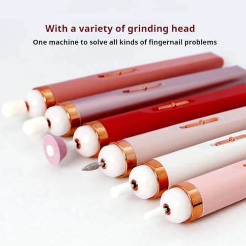 Professional Electric Nail Drill Machine, Portable Mini Manicure Pedicure Nail Drill File Tool, USB 5-in-1 Polishing Kit, for Acrylic Gel Dip Powder Nails, for Calluses Polishing, for Home and Salon