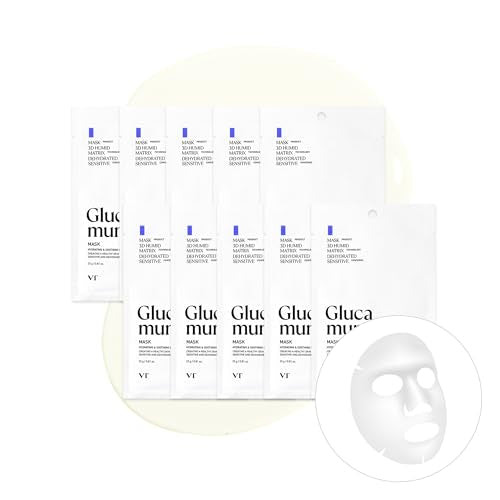 VT COSMETICS Glucamune Mask | Vegan mucin, Soothing & Calming, For All Skin Types10pcs