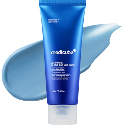 medicube Zero Pore Blackhead Mud Facial Mask - Skin Cooling & Pore Tightening - 3 Minute Quick Dry Formula with AHA, BHA, PHA, and Pore-Purifying Clay - Korean Face Mask 3.52 oz