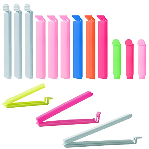Yafe 30 Pcs Bag Clips for Food Storage, Food Bag Clips Freezer Bag Clips Fridge Sealing Storage Clips Plastic Bag Sealing Clips Multicoloured Reusable for Snacks, Coffee, Food & Sandwich(3 Sizes)