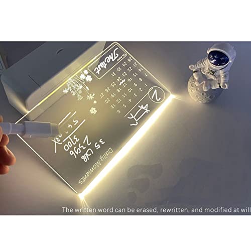 IS MUHE Creative DIY LED Children's Night Light Writing Board - USB Message Board With Pen - Gift for Holiday Party, Birthday Decoration (Calendar Light)