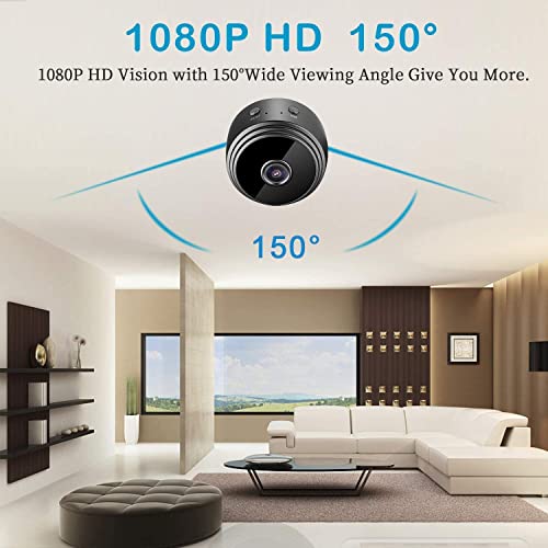 Keepinno Mini WiFi Hidden Cameras,Wireless Spy Cameras with Video Live Feed, HD 1080P Home Security Cameras, Baby Nanny Cam,Tiny Smart Cameras with Night Vision and Motion Detection.