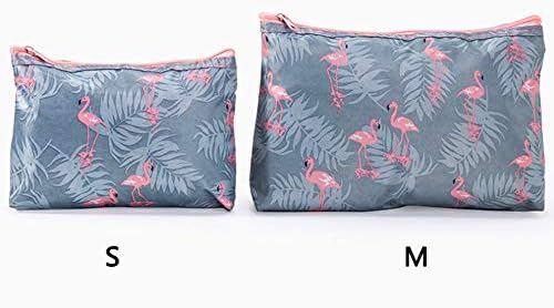 QTL Waterproof Flamingo Cosmetic Bag Set Toiletry Storage Organizer for Women Girls(Grey)