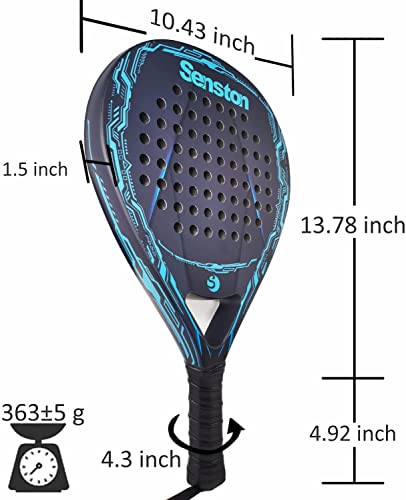 Senston Paddle Tennis Racquets Carbon-Fiber Surface with EVA Memory Flex-Foam Core -Paddle/Beach Tennis Racket with Carry Bag and Balls for Pop Tennis Beach Tennis