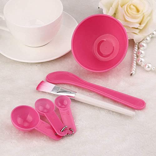 ECVV 4 in 1 DIY Facial Mask Mixing Bowl Brush Spoon Stick Brush Face Care Set Women Facial Beauty Professional Kits Tools (ORANGE)